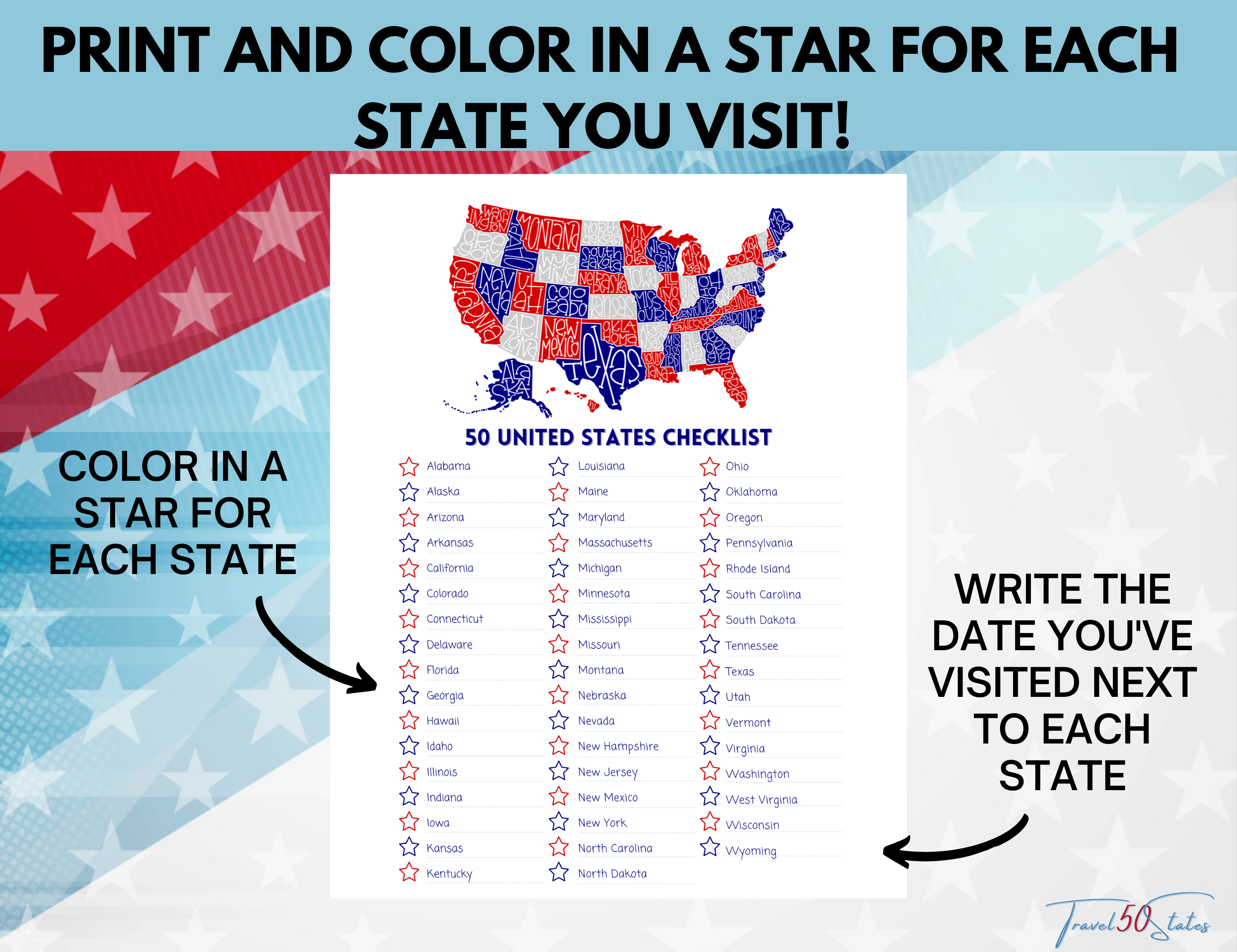 list of states check off